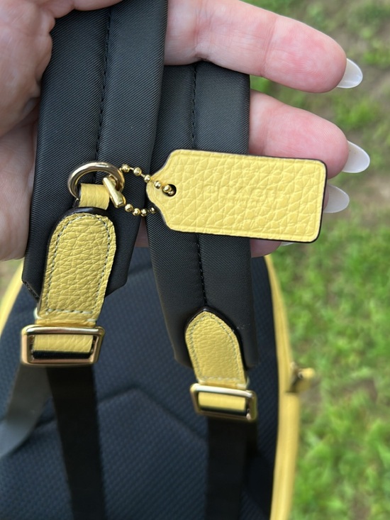 Coach Yellow Pebbled Leather Mini Backpack